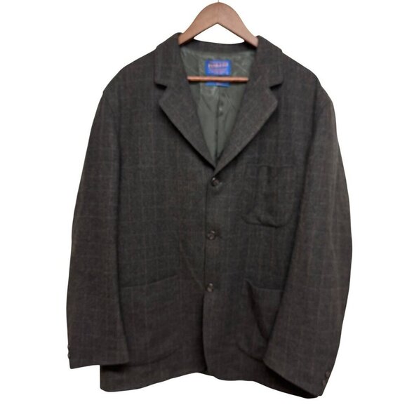 Pendleton Mens Wool Blazer Size L Gray Checked Pattern - Picture 1 of 7